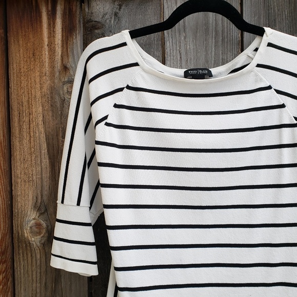 White House Black Market Tops - WHBM Black White Striped Top